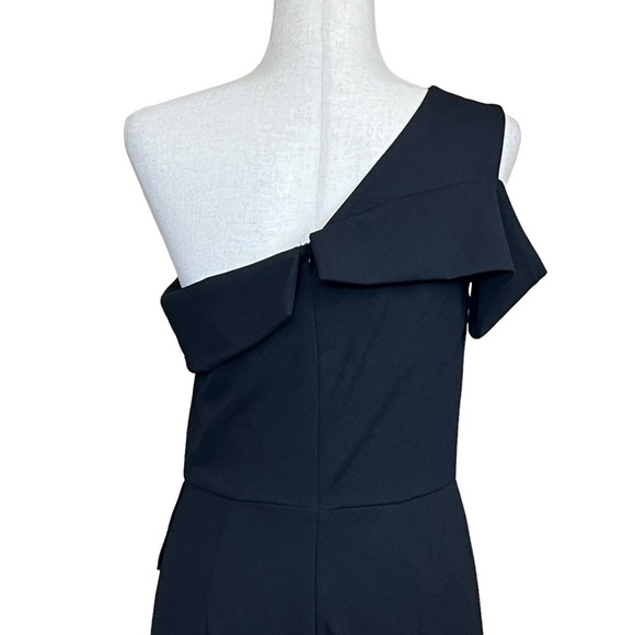 Marina One Shoulder Asymmetric Jumpsuit? Black Size 6 #1311 NWOT - Picture 7 of 10